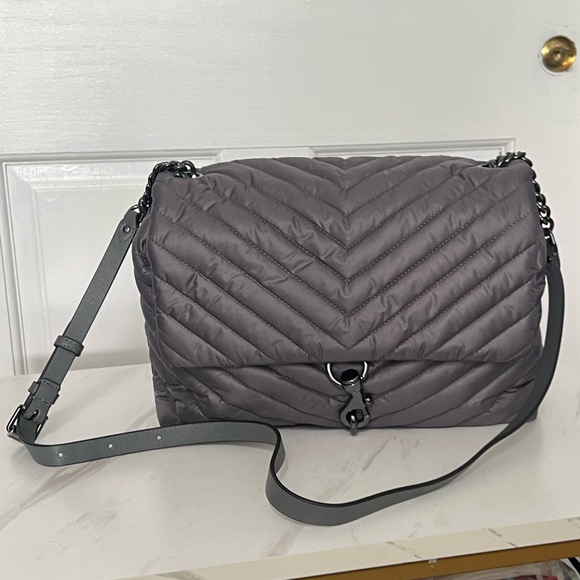 Rebecca Minkoff Handbags - Rebecca Minkoff | Edie Nylon Jumbo Flap Bag in Gray